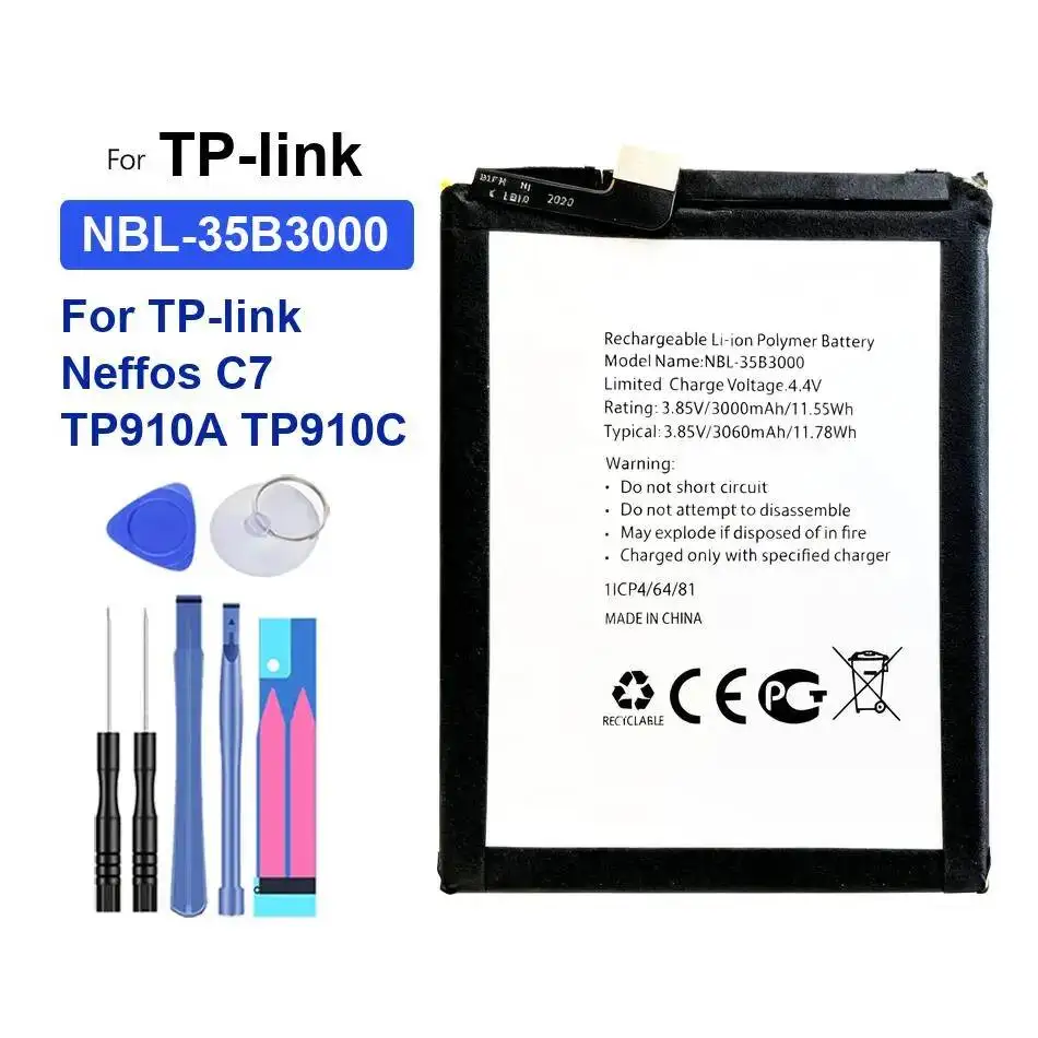 

Nbl-35B3000 For TP-Link Neffos C7 TP910A TP910C Stable Mobile Phone Battery Safe 3000Mah