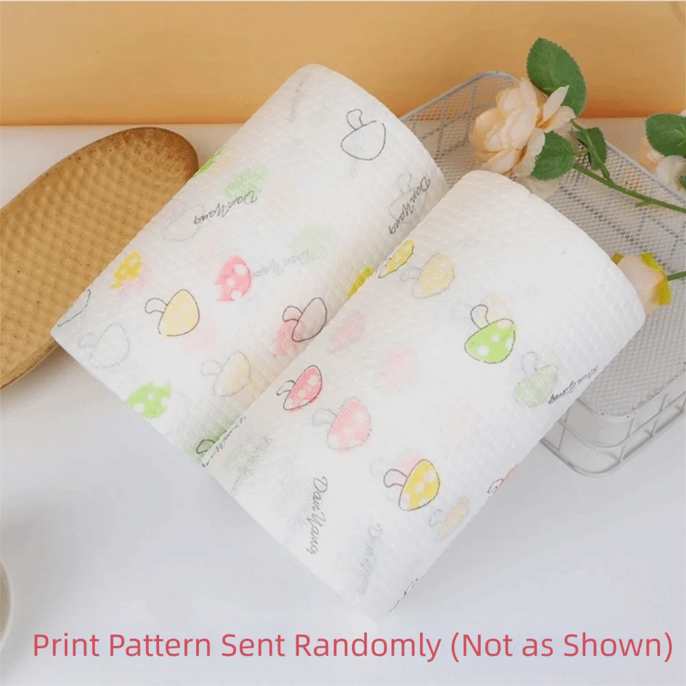 1Roll/400Sheets Non-woven Fabric One-Time Dishcloth Dry Wet Dual-Use Thickened Non-Stick Oil Cloth Degreased Reusable