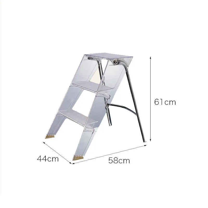 Household ladder transparent acrylic portable telescopic folding ladder