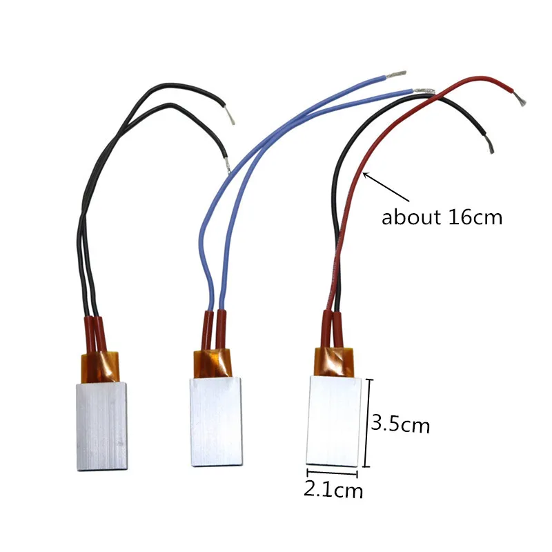 Ar Aquecedor PTC Elemento de aquecimento elétrico, 80, 120, 220 Graus Celsius Plate, Elemento de aquecimento de temperatura, AC, DC 12V, 2 Pcs