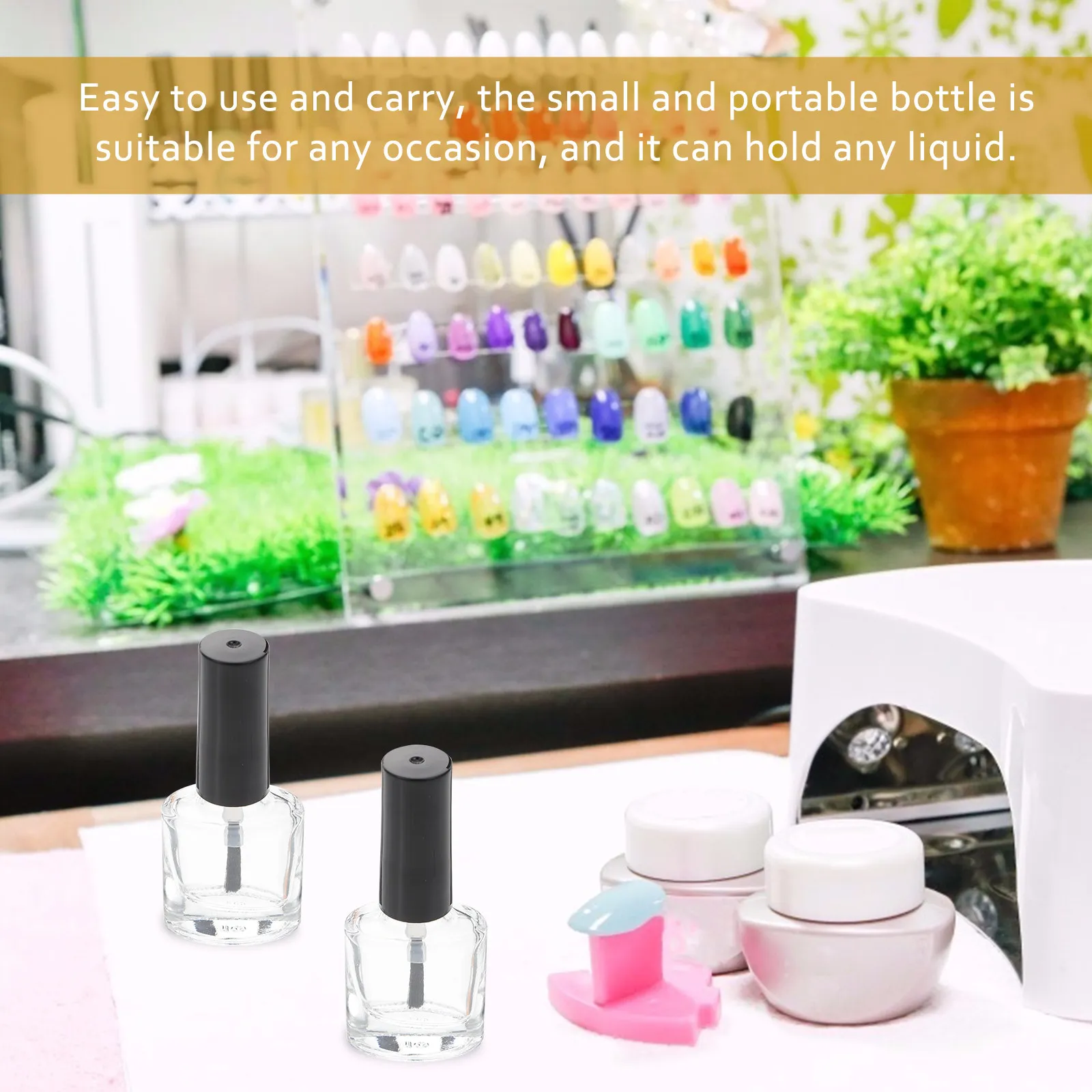 20Pcs Nail Polish Containers Portable Compact Lightweight Leakproof for Gel Storage Nail Salon Use Empty Refillable 10Ml Bottles