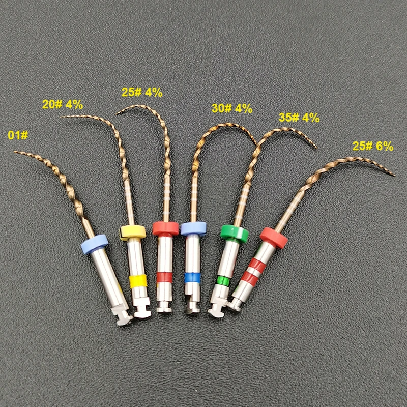 Dental PRO-FLEXI Endo Files 20/04 Heat Activation Function Golden Files 25# 6% Dental Endodontic NITI Files Dental Instrument