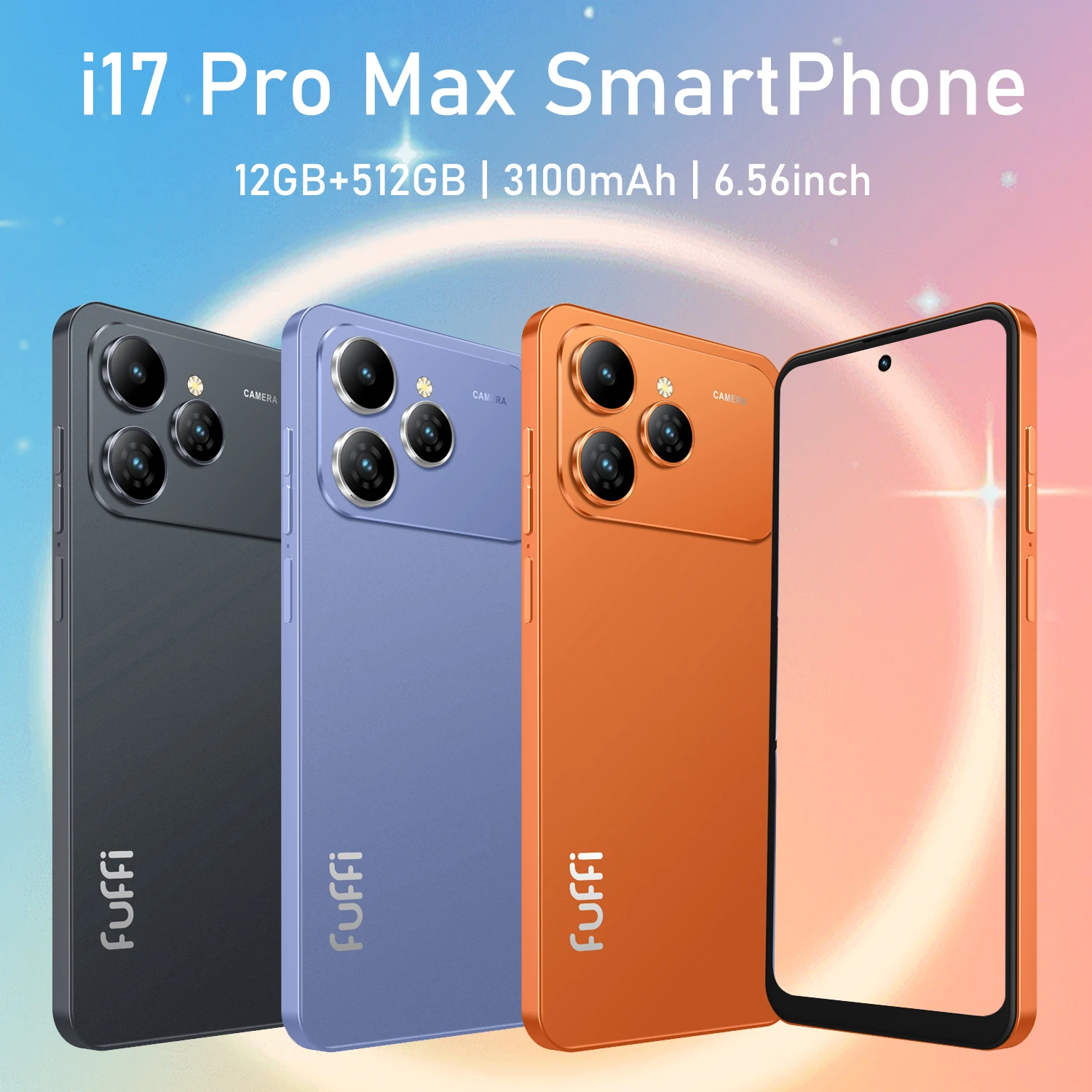 الإصدار العالمي i17 Pro Max الهاتف الذكي أندرويد 12 شاشة 6.56 بوصة، 12 + 512 جيجابايت 5 + 13 ميجابكسل الهاتف المحمول 4100 مللي أمبير في الساعة للهاتف المحمول Google Play #1