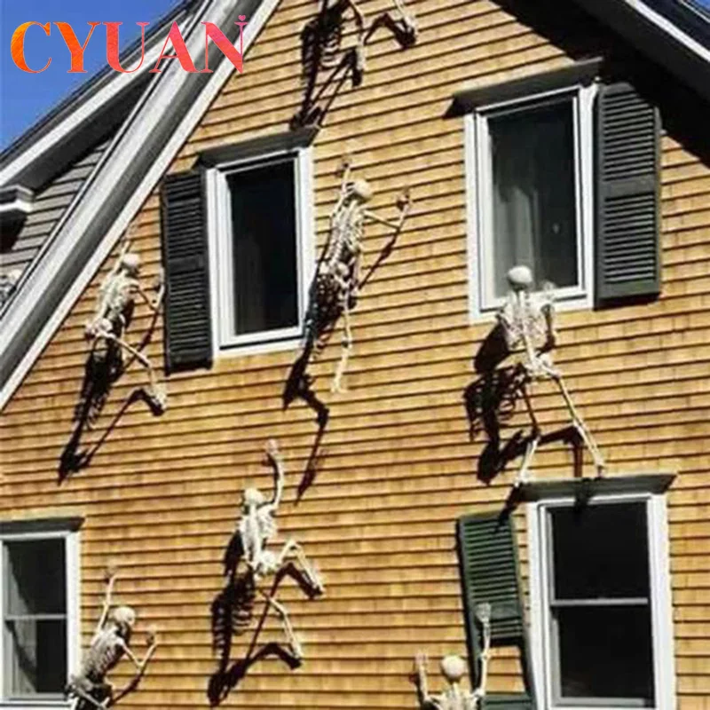 Scary Halloween Decoration Halloween Props Luminous Hanging Decoration Outdoor Party Horror Luminous Movable Skull Skeleton