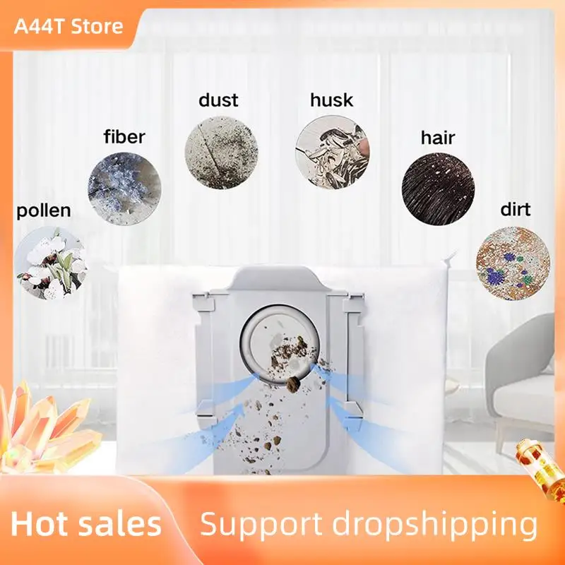 A44T Dust Bag For Roborock Q5+ S7 Maxv Ultra Robot Vacuum ,3L Large Capacity Acuum Bag Compatible(12PCS)