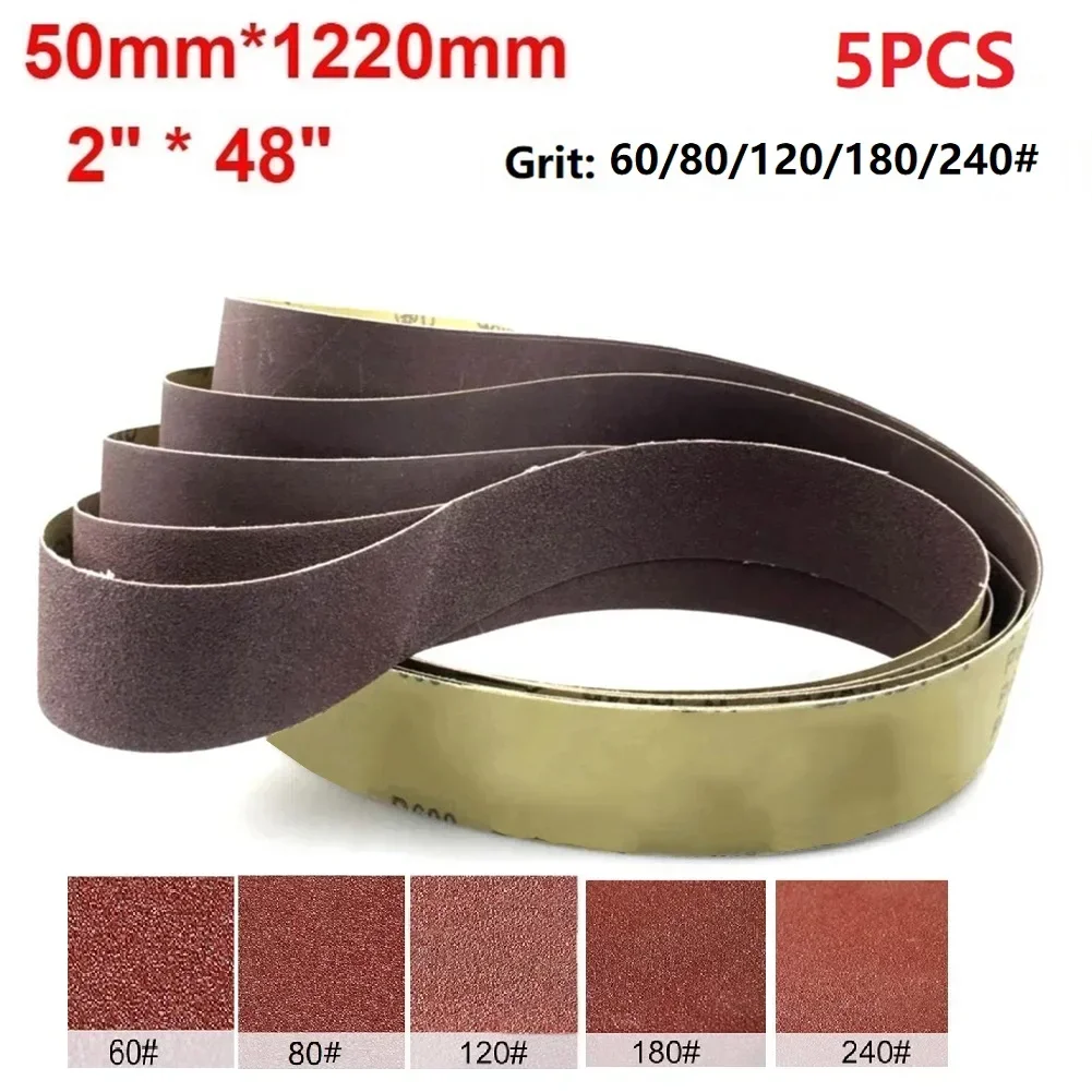 Sanding Belts High Performance 5pcs 50x1220mm Abrasive Sanding Belts Grit 60 240 Long Service Life and Versatile Usage