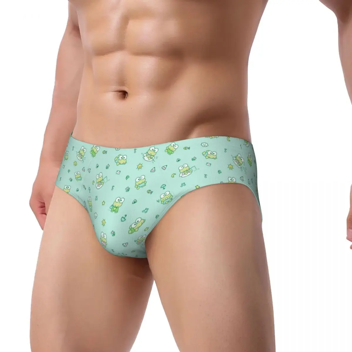 Custom Men\'s Keroppi Manga Men Brief Panties Male Stretch Cartoon   Underwear Underpants