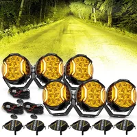 AUXBEAM 4/6Pcs 5 Inch 172W LED Light Pods Double Side Shooter Lighting with Amber DRL with DT Wiring Harness V-ULTRA Series