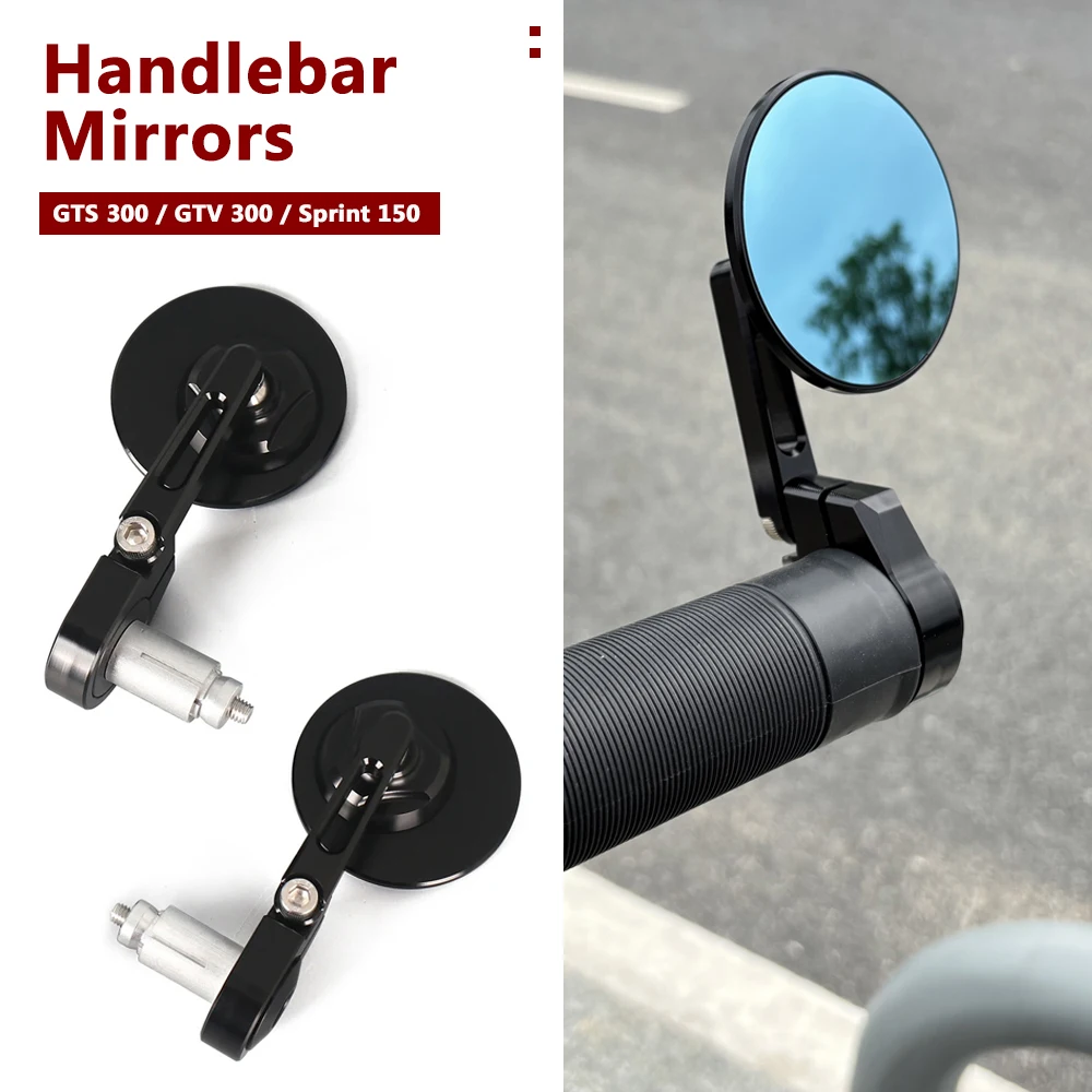 

Round Handlebar Mirror Handlebar Bar End Rear View Side Mirrors Motorcycle For Vespa GTS 300 GTV 300 Sprint 150 Primavera 150