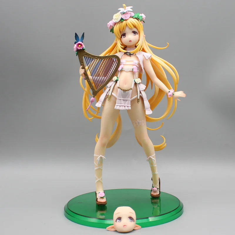 The sixth villager of VERTEX Elf Village Anime Figure Melm Harp Kawaii Model Action doll Decoration Statue Collection Toys Gifts