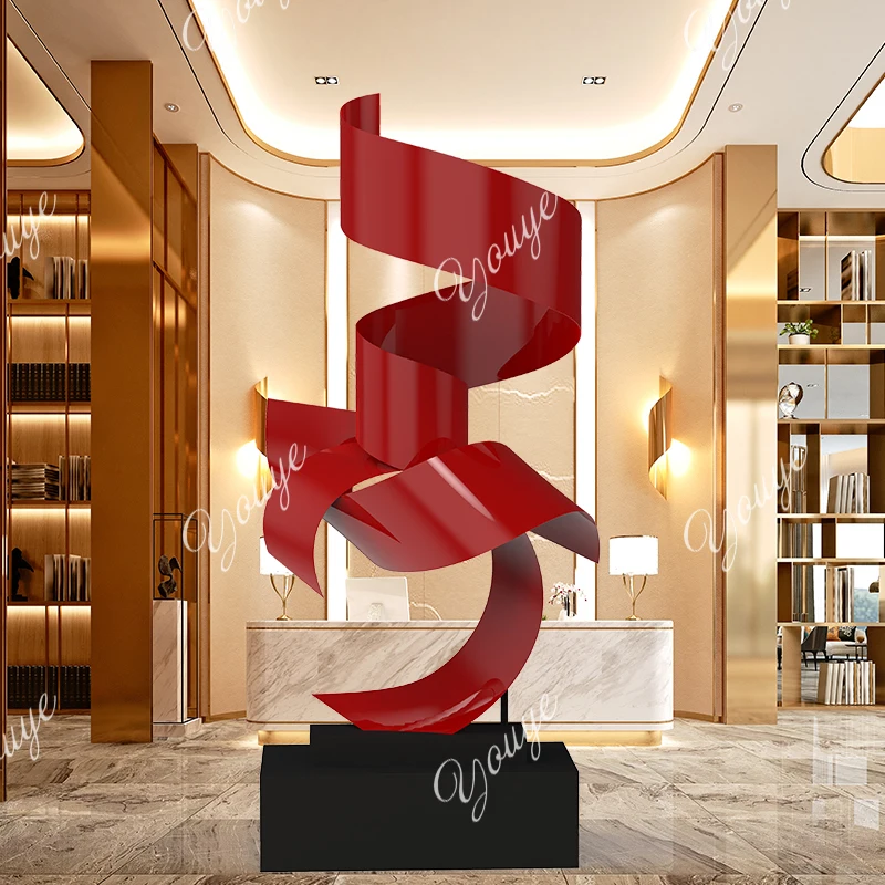 Metal floor-to-ceiling decorative ornaments Modern large-scale abstract wrought iron sculptures Sales department Art decoration
