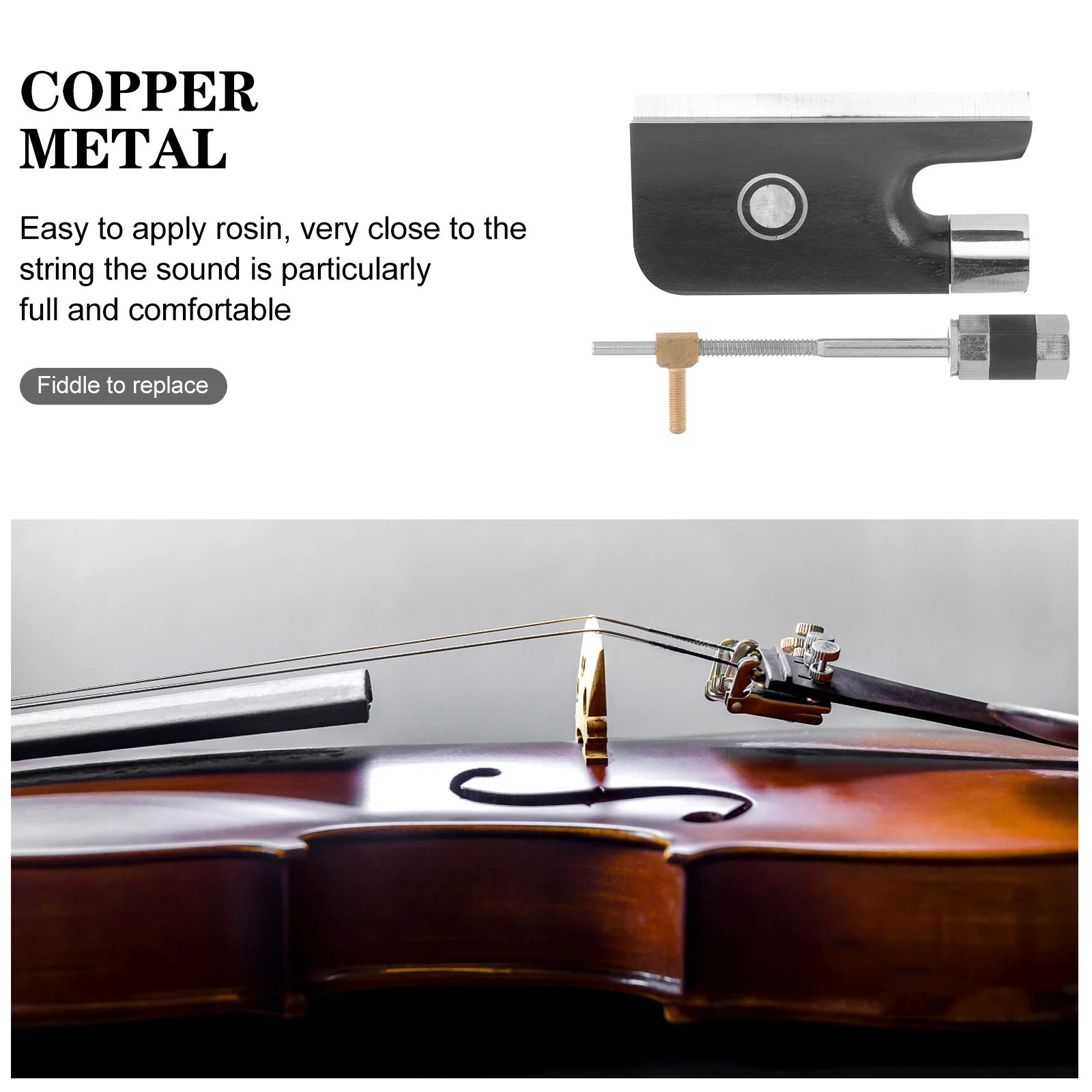 

Violin Bow Frog Replacement Copper Parts Comfortable Playing Accessories Tailpiece Tuner Clip On Practical Professional Violin