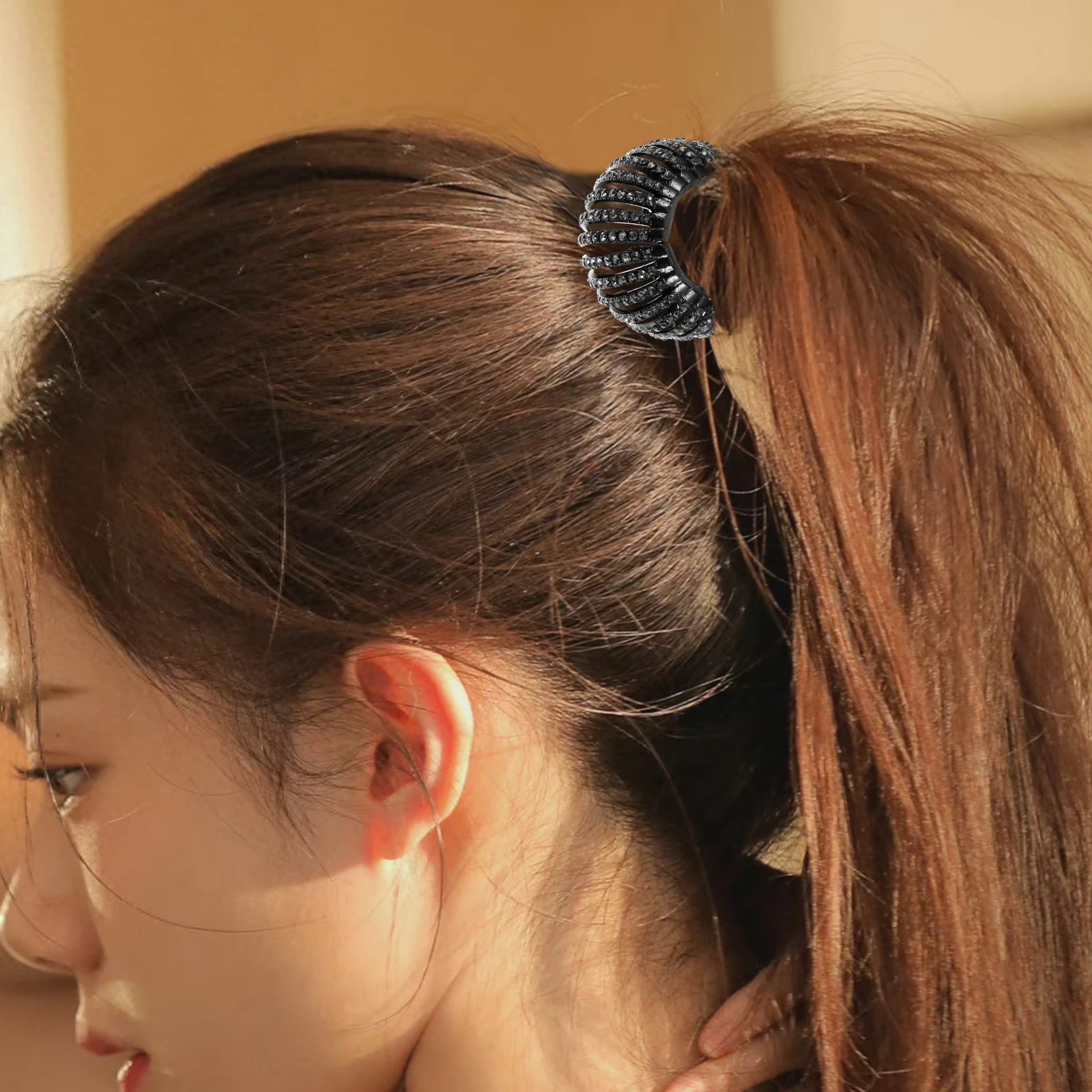 

Diamond Inlaid Clips Ponytail Holder Large Size Durable Ponytail Holder Clip Hair Accessories Styling Tool Women Headdress