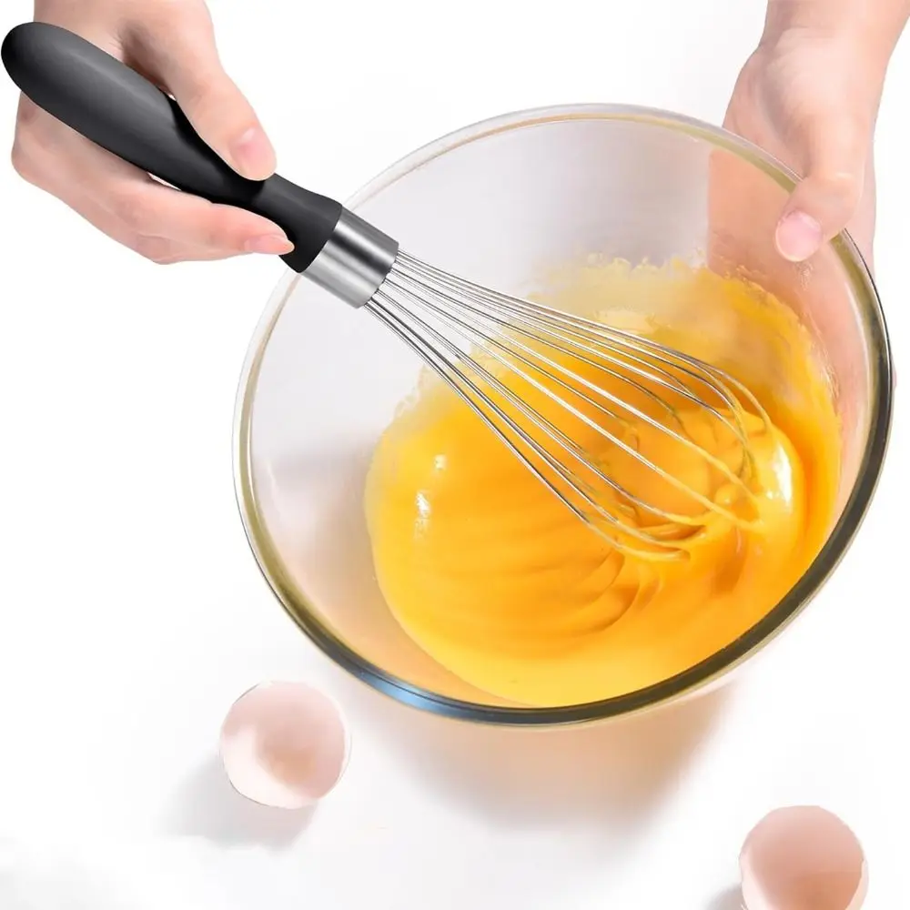 Kitchen Baking Tool 12 Inch Stainless Steel Wire Whisk Manual Rust-proof Egg Beater Balloon Shape Egg Mixer Batter