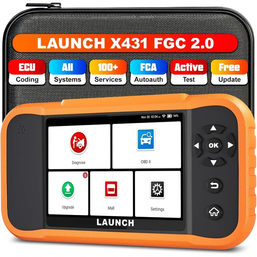 X431 Creader Elite 2.0 FGC OBD2 Scanner with ECU Code Bi-Directional Scan Tool for  GM Chrysler Vehicles Supports Over 100 Res