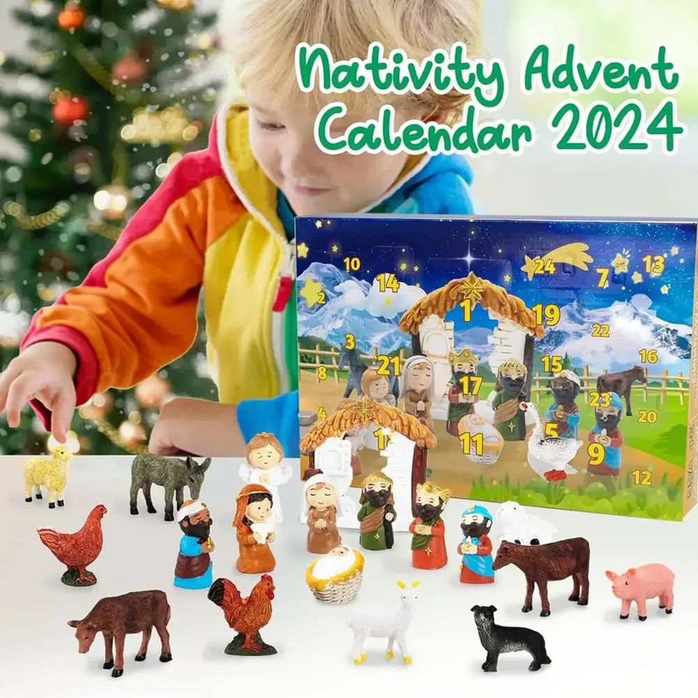 Christian Advents Calendar Religious Nativity Scene Calendar Nativity Scene Set Christmas Advents Calendar for Kids Boy