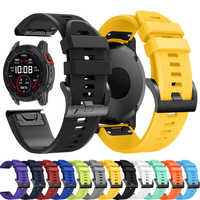 QuickFit 26mm 22mm Silicone Strap For Garmin Fenix 8 E 47mm 51mm 7 7X 6 6X 5 5X Plus/Epix Pro/Tactix/MARQ soft replacement strap