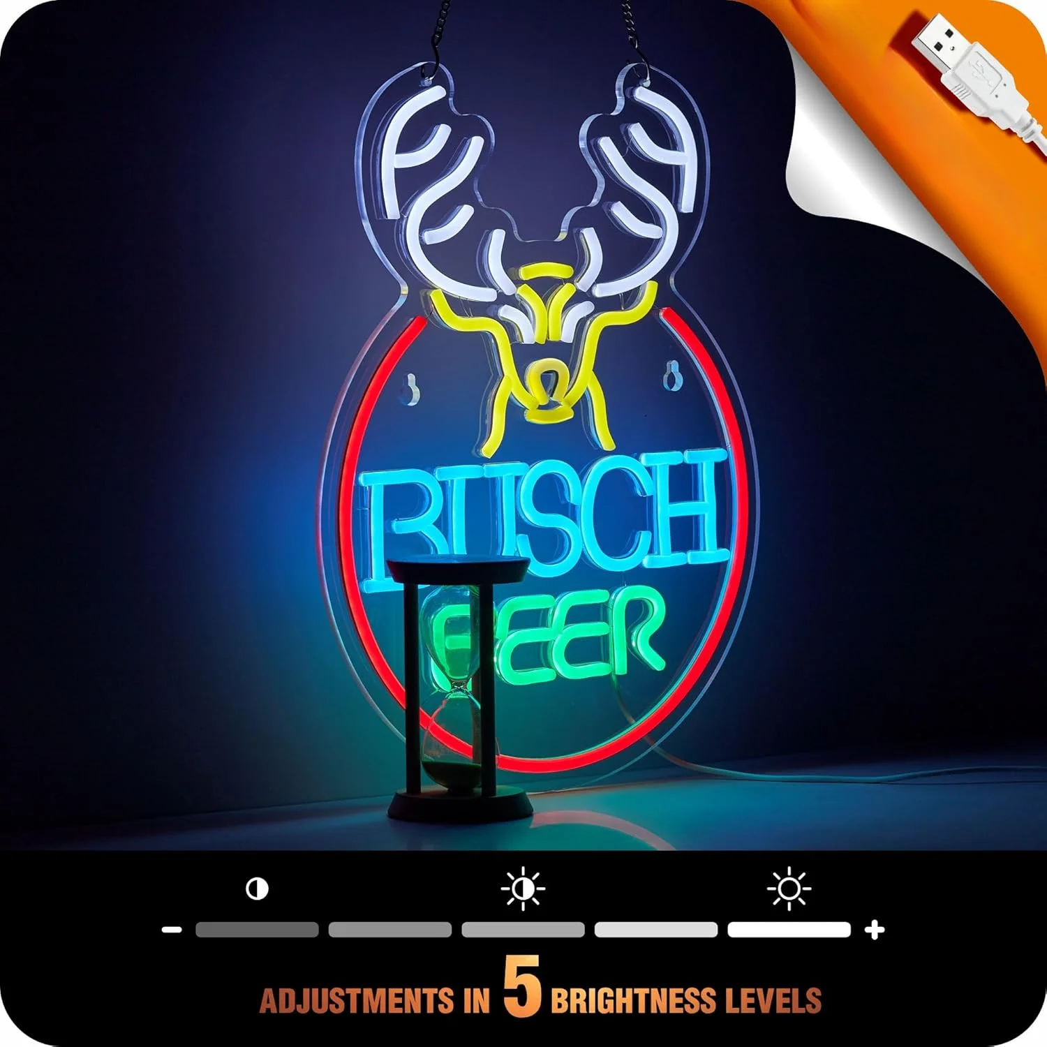 

Deer Beer Neon Sign For Wall Decor Light Up Signs Sports Bar Pub Elk Beer Store Party Club Beer Lights Lamp Gift Night Lamp