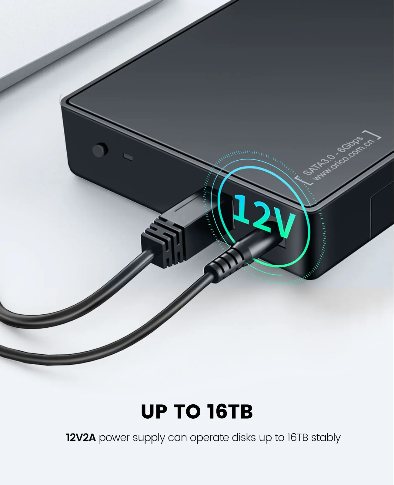 ORICO 3,5 zoll Externe Festplatte Gehäuse SATA zu USB 3,0 HDD Fall mit 12V/2A Power Adapter unterstützung UASP Werkzeug freies – Detail 6