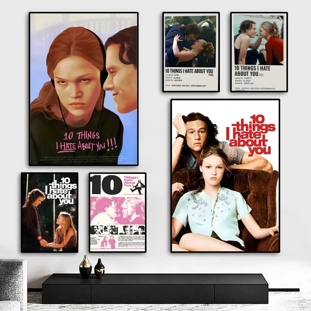 

Classic Movie 10 Things I Hate About You Painting Calligraphy Canvas Poster: Crease Free Waterproof Durable All Space Wall Decor