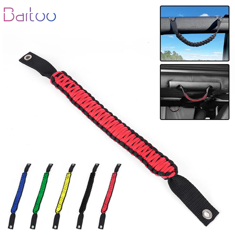 

Car Roof Handle Rope Grab Handle For Jeep Wrangler For Ford Bronco Anti-Slip Up Rear Door Top Armrests Interior Accessory BAG107