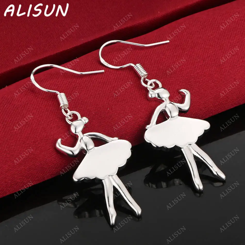 

ALISUN 925 Sterling Silver Ballet Dancer Earrings Drop Earrings Charm Trend Birthday Gifts Fashion Party Fine Jewelry
