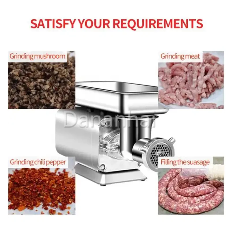 Food Cutting Machine, All Stainless Steel Meat Shredder, High-Quality Commercial Sausage Filling Machine