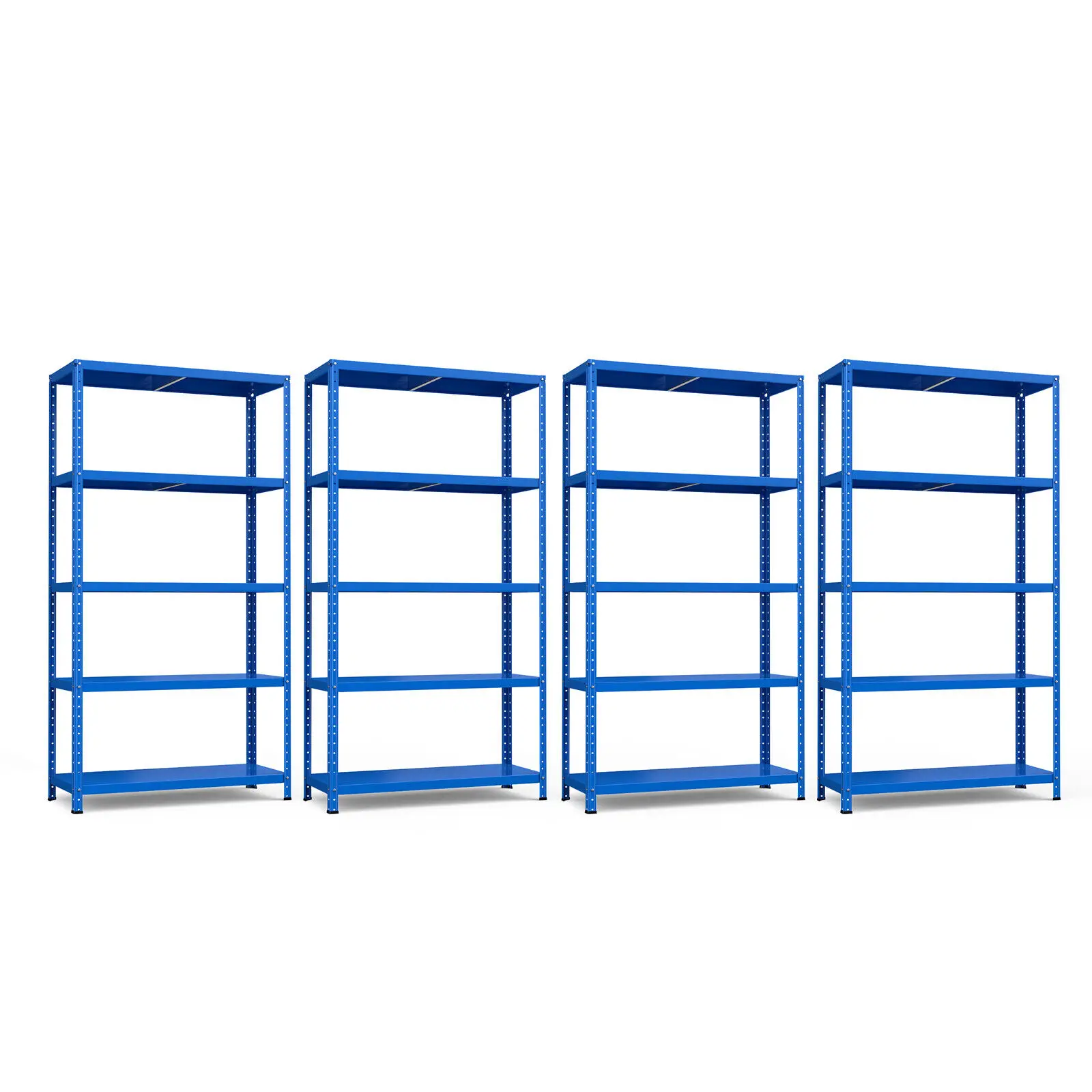 Costway 4PCS 5-Tier Metal Shelving Unit Adjustable Heavy-Duty Utility Storage Rack Blue