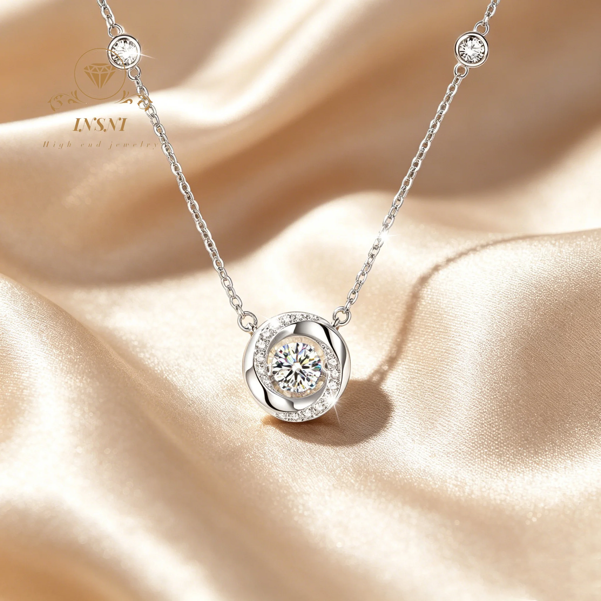 

Moissanite Necklace S925 Sterling Silver Mobius High Sense Smart Clavicle Chain Women's Fashion Temperament Wind Jewelry Gift