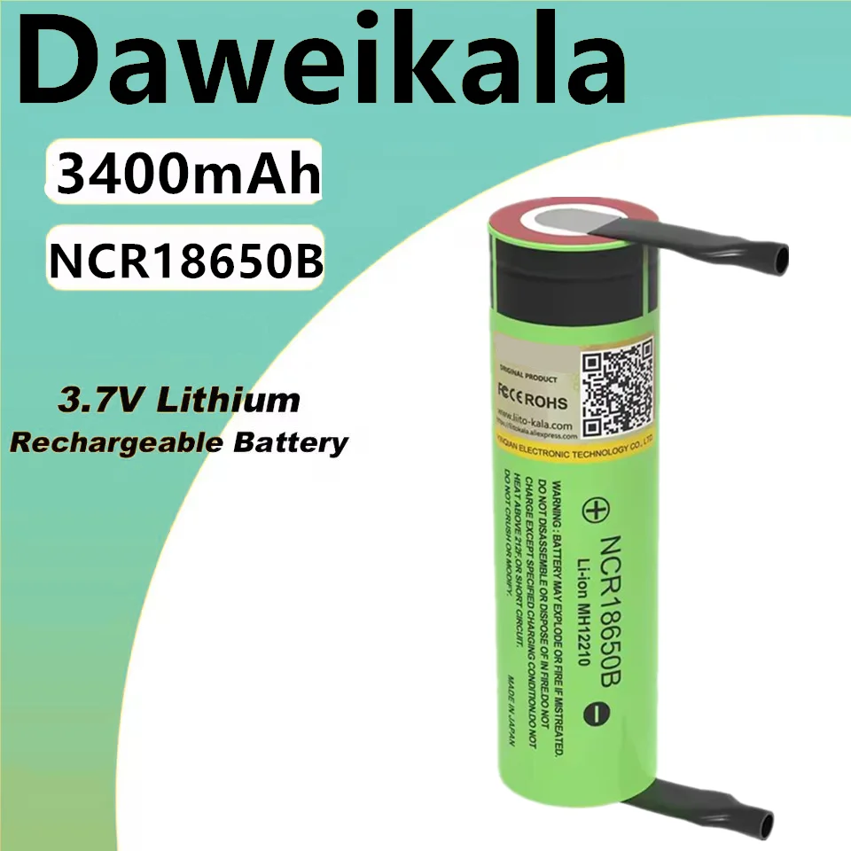Daweikala Neue Original NCR18650B 3,7 v 3400 mah 18650 Lithium-Akku Schweißen DIY Nickel Blatt batterien