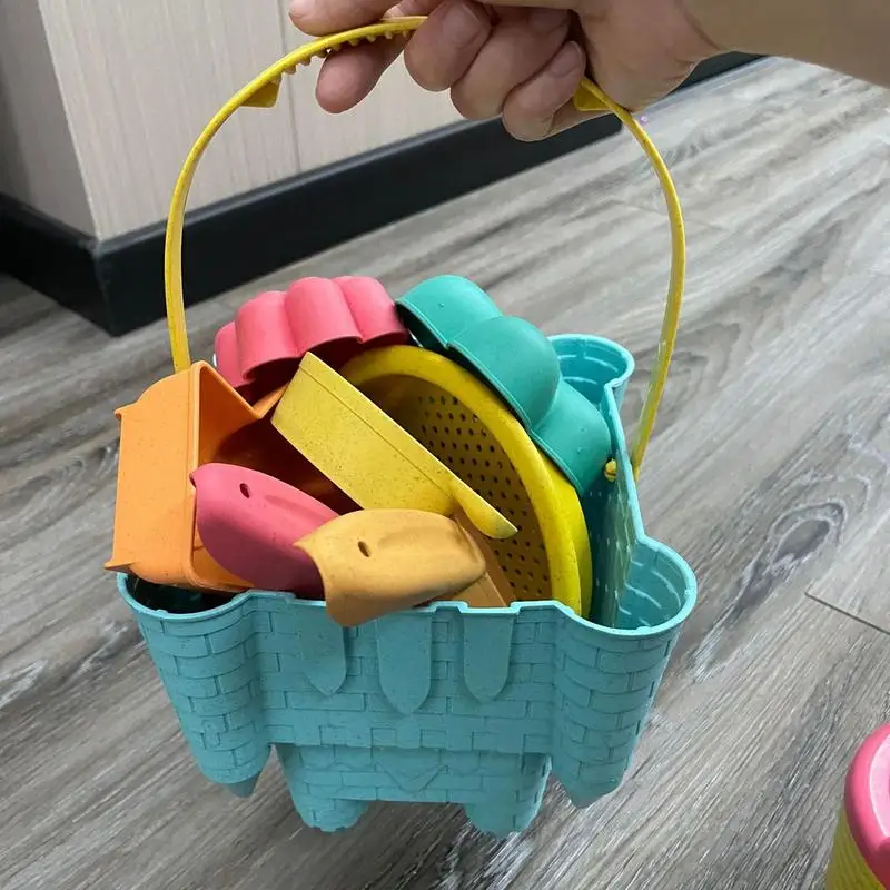 Enfants plage sable jouet ensemble 10X/ensemble dessin animé drôle interactif plage Playset sable château jouets seau arrosoir pour les enfants en plein air Bo