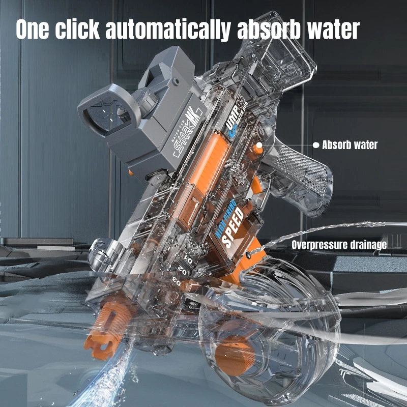 Chama simulada pistola de água elétrica para crianças sensor luz alta pressão automática watergun crianças verão ao ar livre praia piscina brinquedo