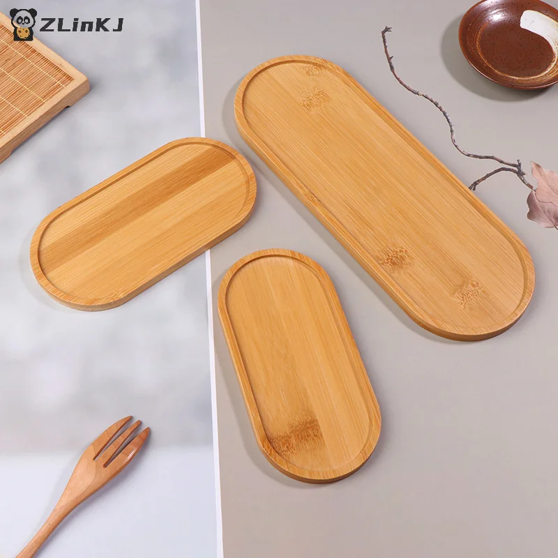 ▶1PCS Bamboo Tray Wood Saucer Flower Pot Tray Cup Pad Coaste