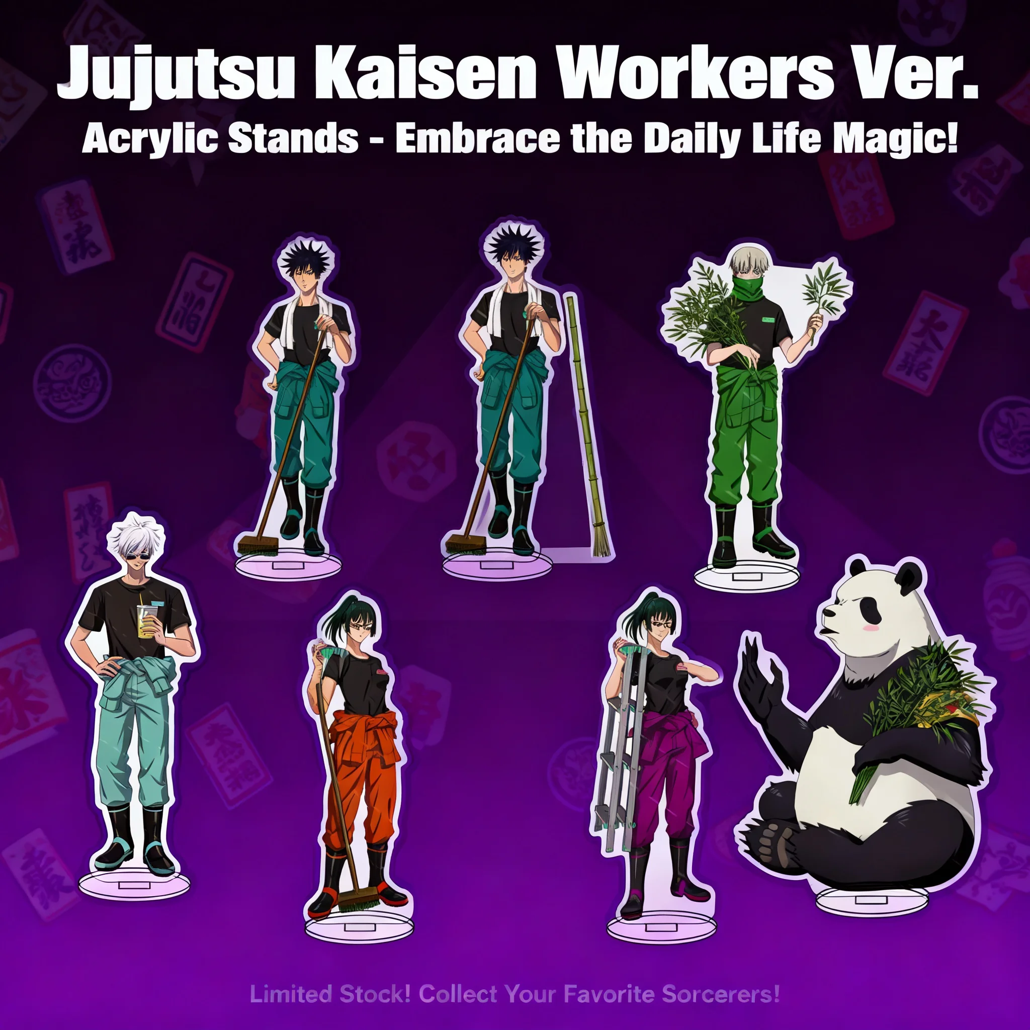 

Набор акриловых фигурок по аниме Jujutsu Kaisen: Годжо Сатору, Зенин Маки, Итадори Юдзи, Фушигуро Мегуми (большие акриловые фигурки)