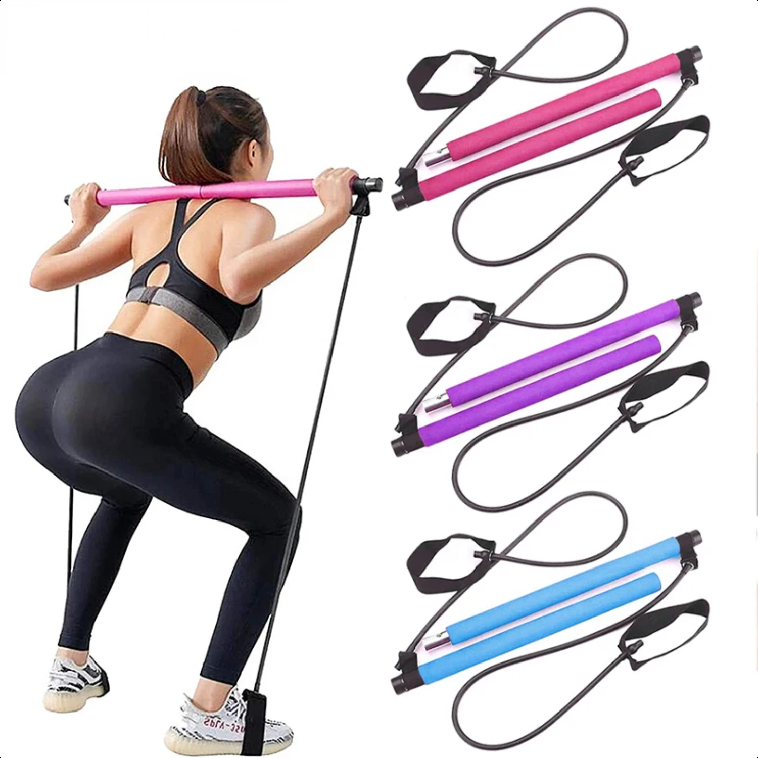 

Perfect Ideal and Versatile Elastic Rope Trainer for Pilates, Yoga, and Fitness - Multifunctional Equipment for a Complete Worko