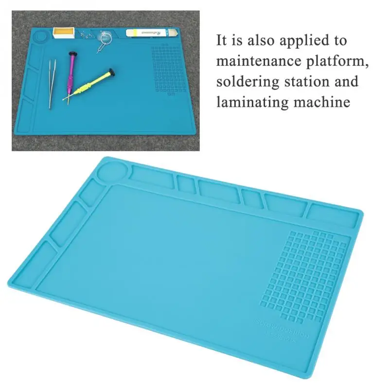 20-30 34 35CM Three Sizes Silicone Insulation Pad Anti-corrosive Thermostable Watch Repair Workbench Pad Soldering Station Mat