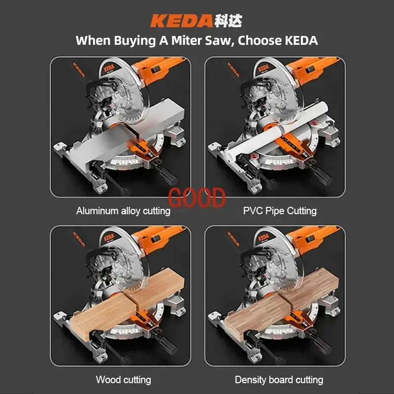 Upgraded 10-inch Rod Miter Saw Multi-function Miter 45 Degree Woodworking Tool Aluminum Sawing Machine