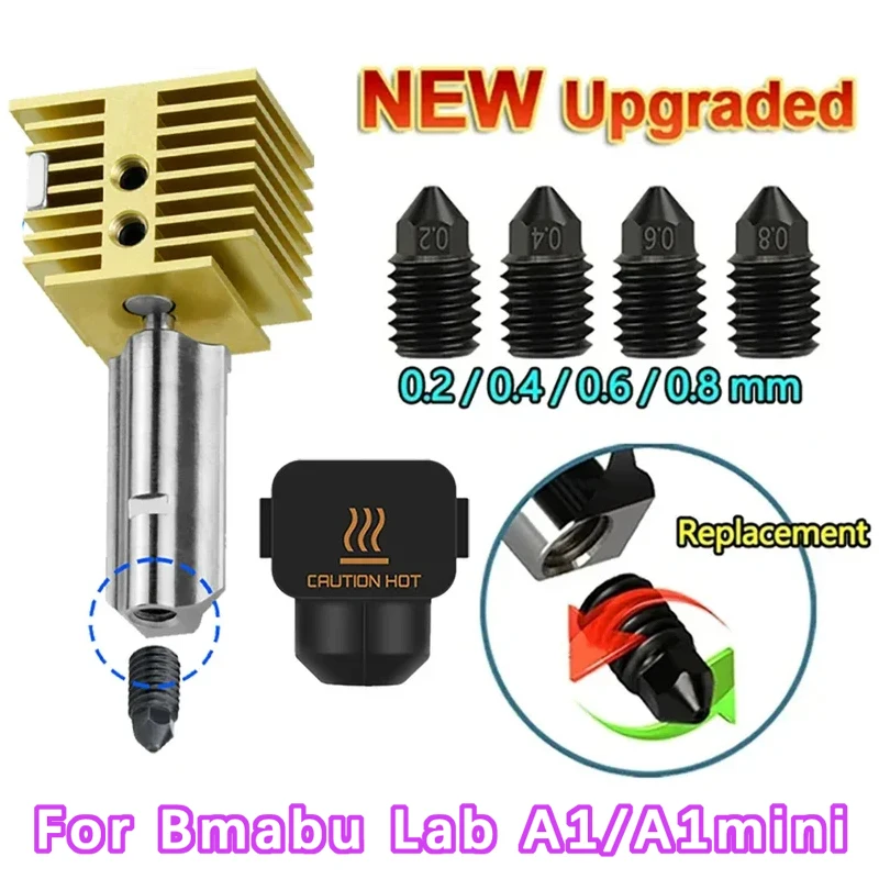 

Новый обновленный комплект быстрого горячего конца для Bambu Lab A1 Hotend A1, мини-насадка в сборе, пинтовая головка, сменные насадки из закаленной стали