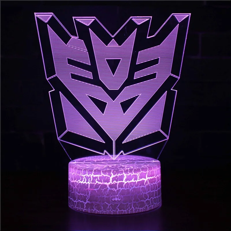 Transformers การ์ตูน Night Light 3D ตกแต่งห้องนอน LED Light ห้องนอน Deco Optimus Prime เด็กของขวัญวันเกิดของเล่น