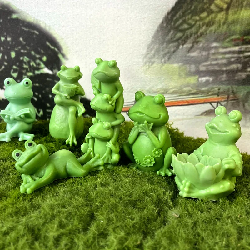 

3D Cartoon Frog Candle Mold Aroma Plaster Ornaments Molds Handmade Silicone Candle Making Supplies