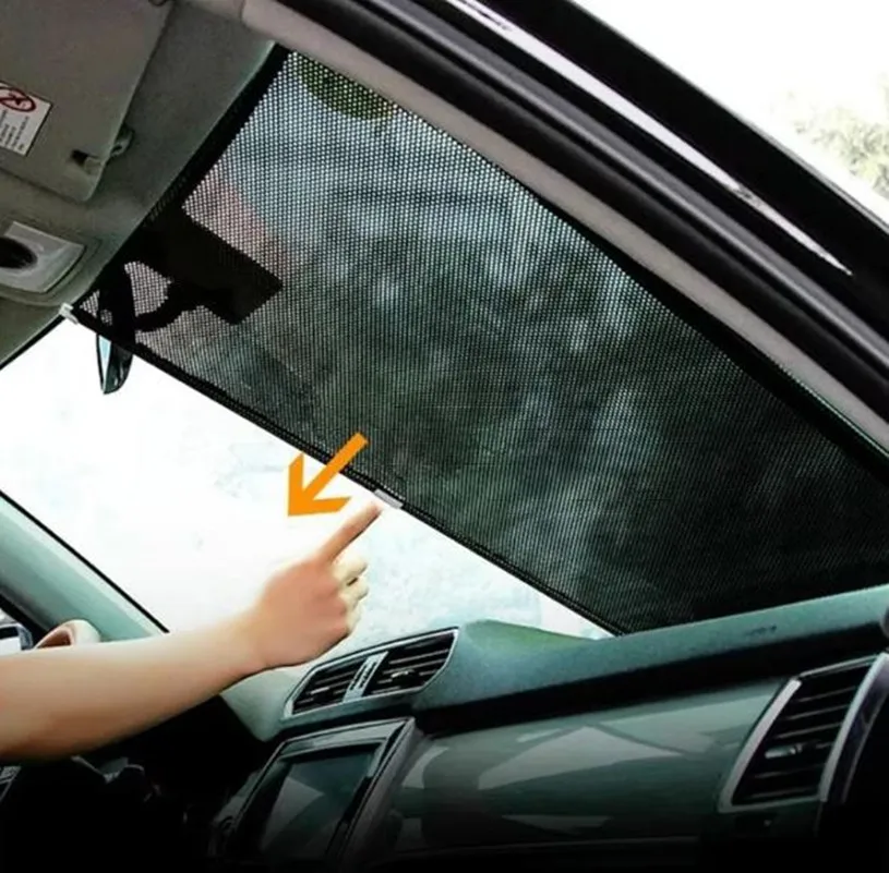 Car Auto Retractable Sun Shade Protector Parasol Front Window Sunshade Cover Curtains Interior Windshield Protection Accessories