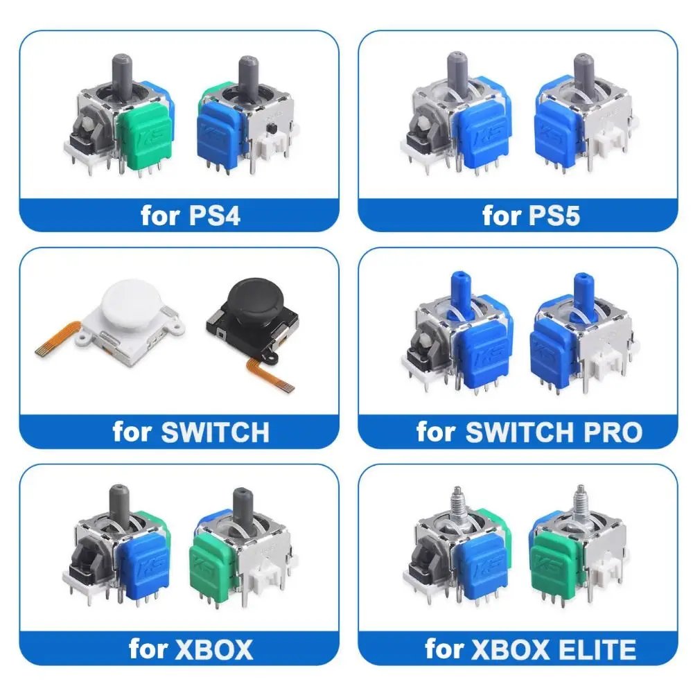 Anti-Drift TMR Elektromagnetischer Joystick Hochpräziser Langlebiger Thumbstick 3D Analog-Spielzubehör für PS5/PS4/Xbox/Switch Pro