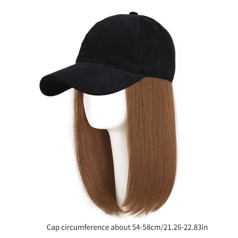 Girls Baseball Hat with Wigs Hair Extensions Sports Baseball for Holiday Photography Elegant Straight Hair Extensions