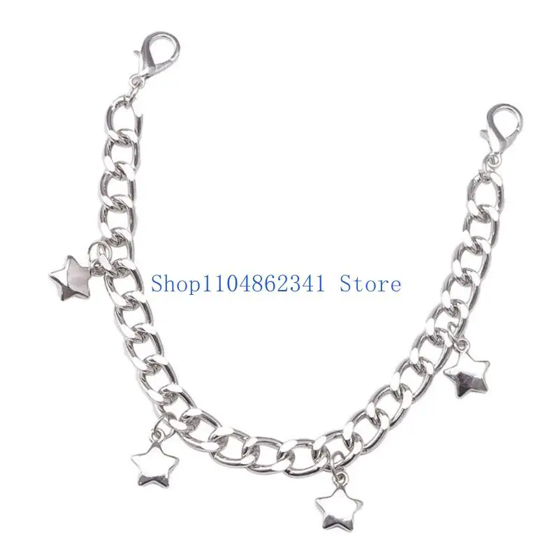 5asd Delikatna bransoletka na buty dla tancerzy Punk Eboy Harajuku Boczny łańcuszek punkowy