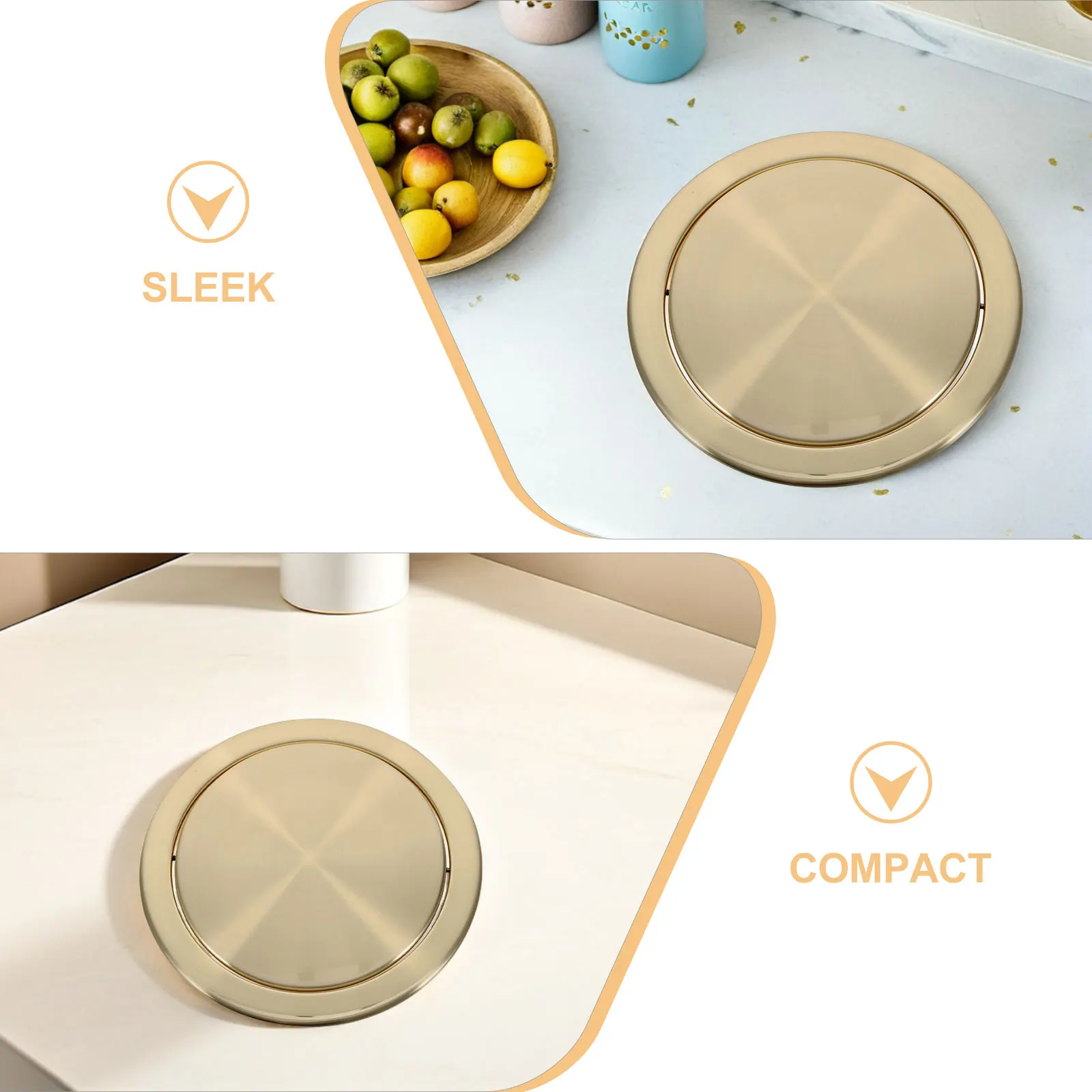 빌트인 카운터탑 쓰레기통 뚜껑 스테인리스 스틸 매립형 설치 주방 욕실 악취 제어 스윙 웨이스트 슈트 커버