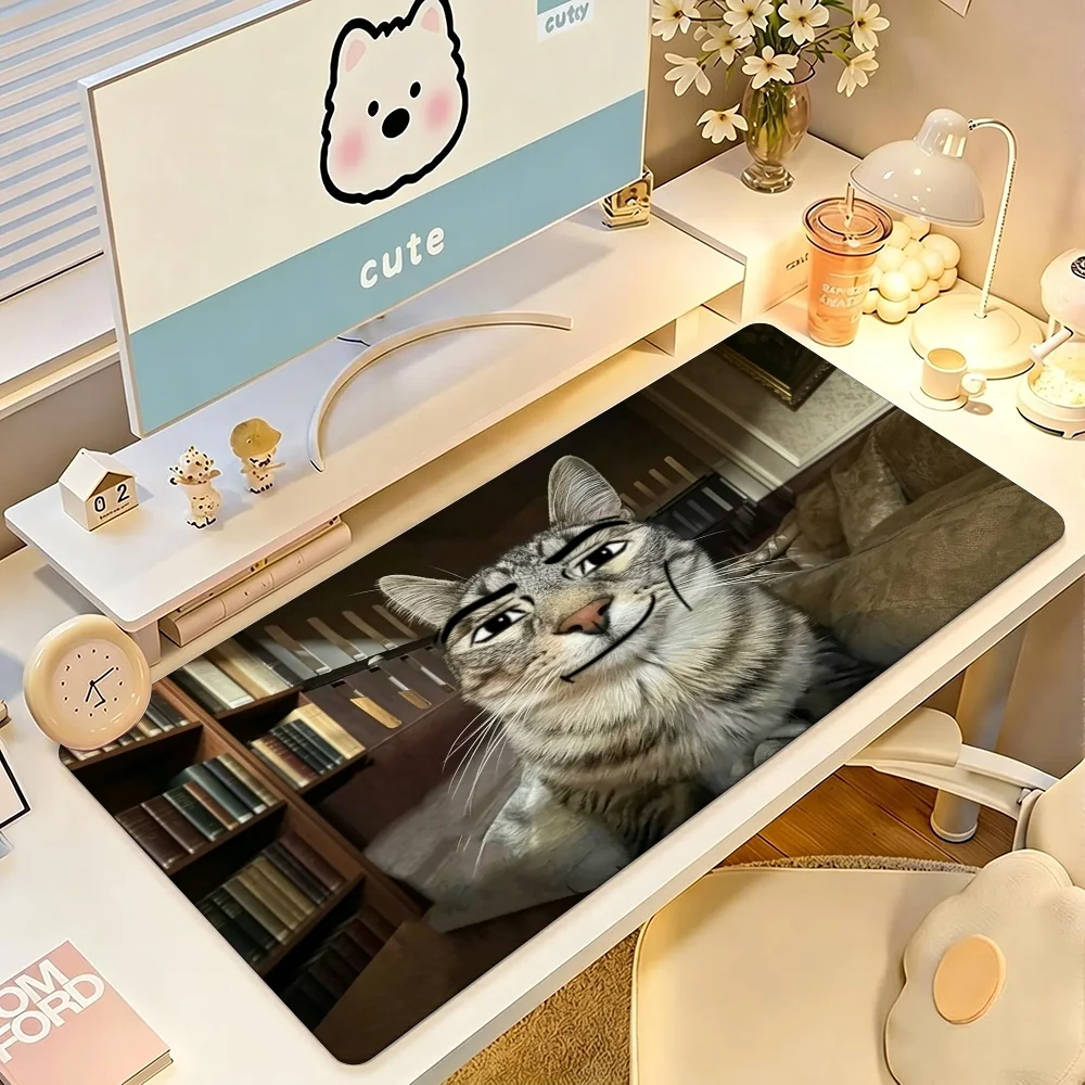 Zazu Cat Meme Mouse Pad Large Non-Slip Waterproof Mat Stitched Edge Keyboard Pad for Gaming Daily Office
