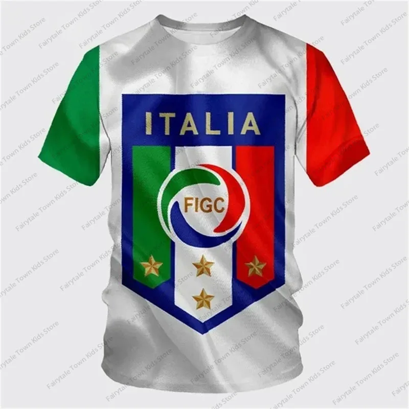 New Summer Flag Of Italy Football 3D Printed Kids Short Sleeve T-shirt Personality Hip Hop Unisex Fashion Casual Tshirt Tees Top