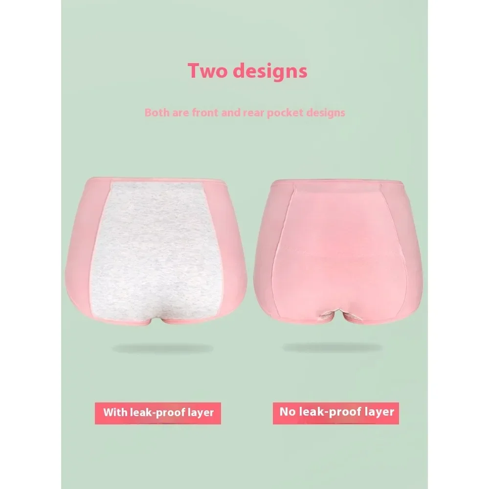 Physiological Underwear Women Menstrual Period Leak-proof High Waist Front Rear Pockets Cotton Safety Pants Aunt Sanitary Pants