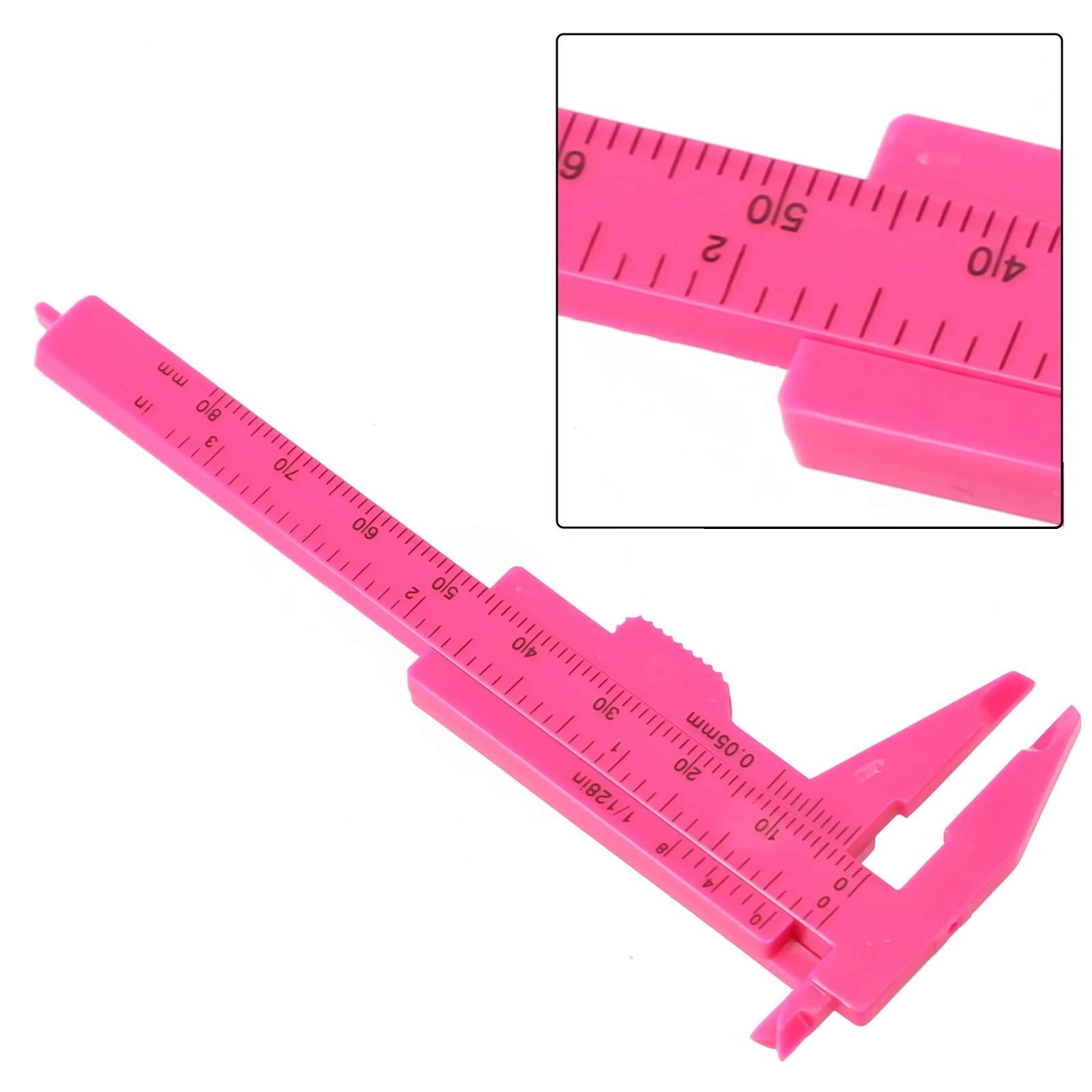 1PCS 80mm Mini Kunststoff Schiebe Messschieber Messen Werkzeug Doppel Skala Gauge Student Lineal Mikrometer Hand Werkzeug