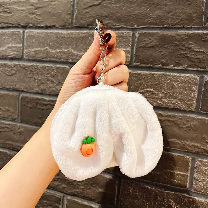 Cute Plush Toy Fruit Coin Purse Radish Cherry Plush Bag Creative Pendant Lipstick Bag Coin Purse Birthday Christmas Gift